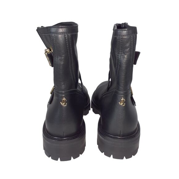 Jimmy Choo Buckled Black Youth Li Biker Boots Size 11 US / 41 EU